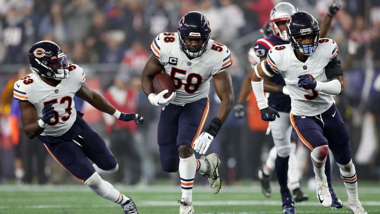 AP source: Bears agree to trade LB Roquan Smith to Ravens