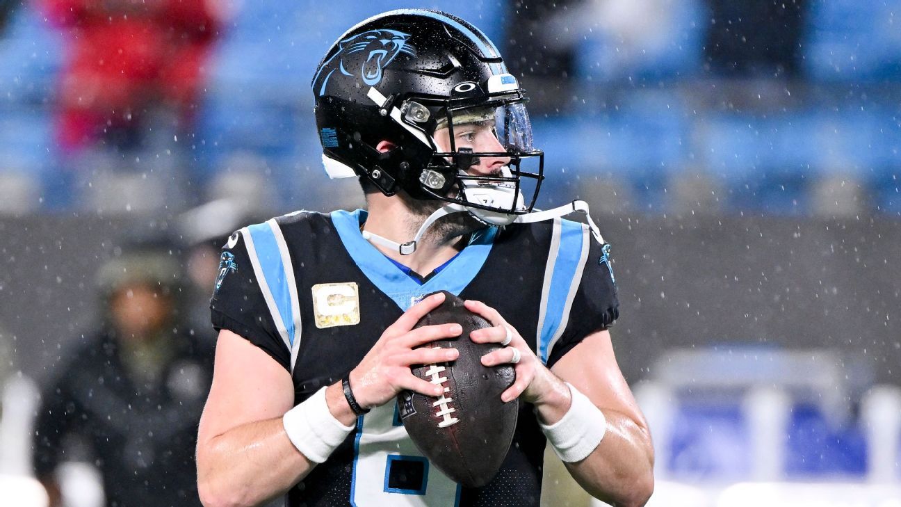 Panthers' Baker Mayfield goes viral for headbutting teammates without helmet  after victory over Falcons