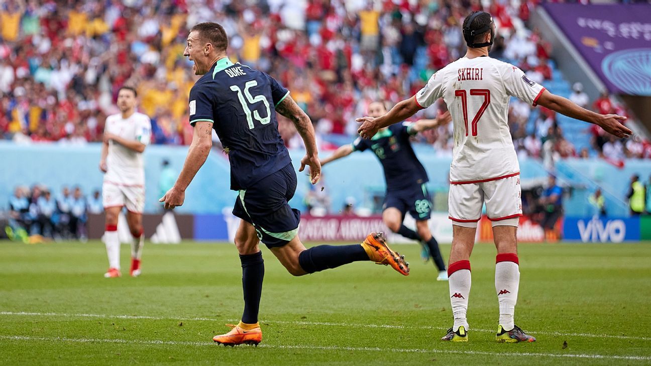 Mitchell Duke leads Australia to World Cup win over Tunisia ESPN