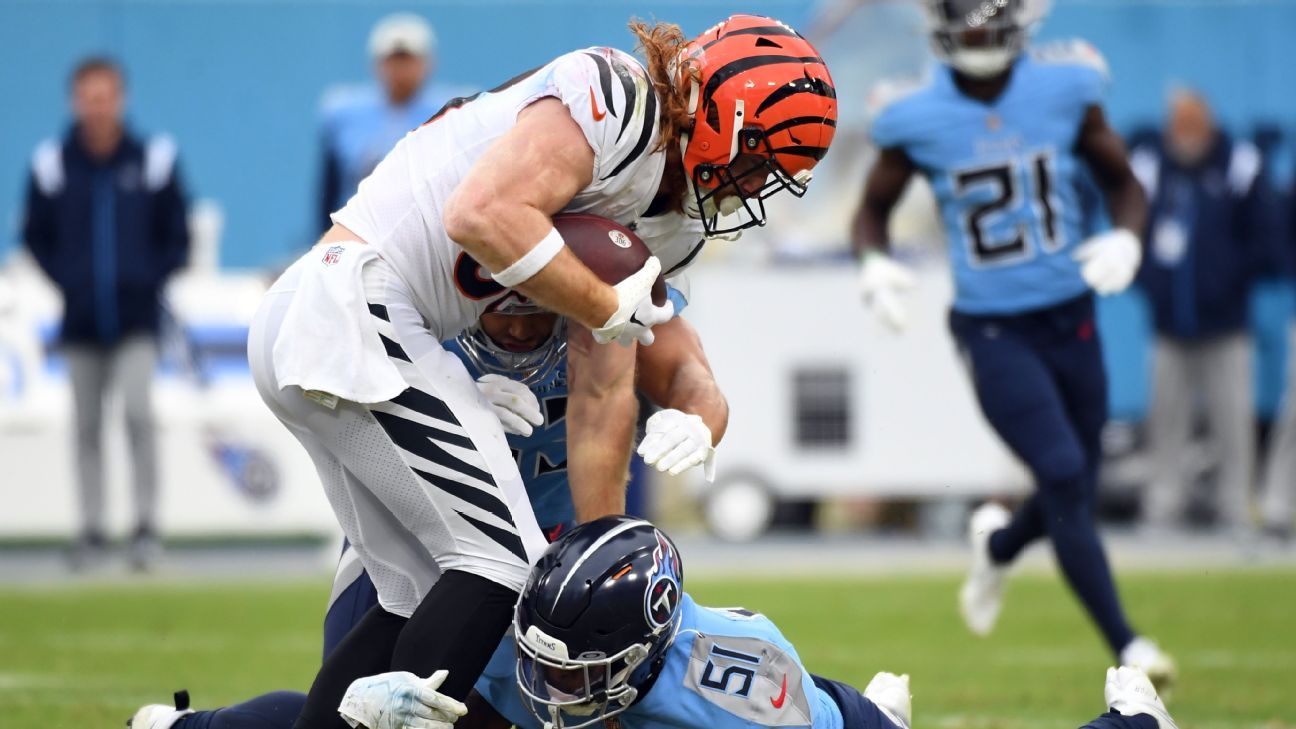 Bengals TE Hayden Hurst says calf injury is 'nothing serious