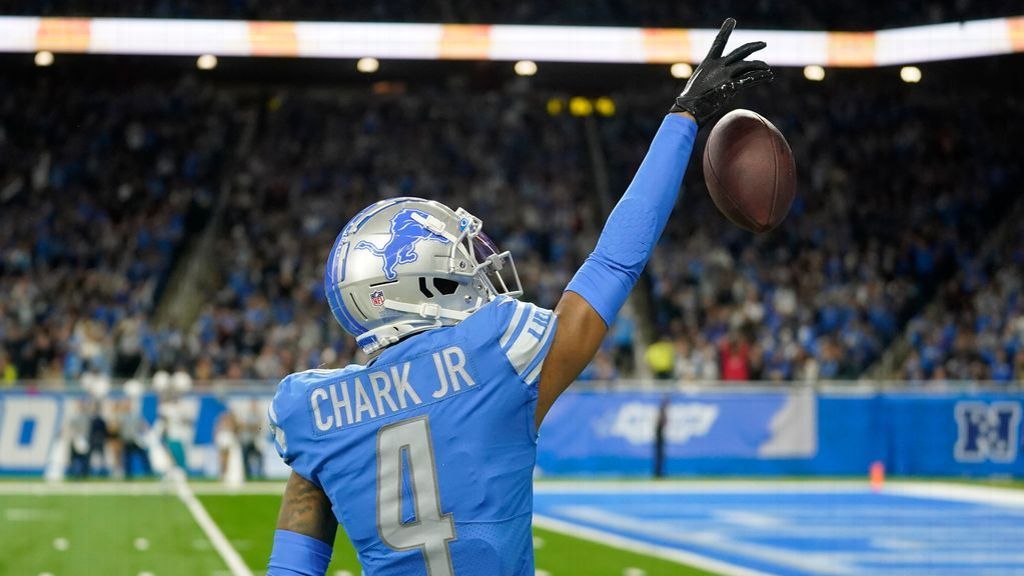 Detroit Lions wide receiver DJ Chark (4) warms up prior to an NFL