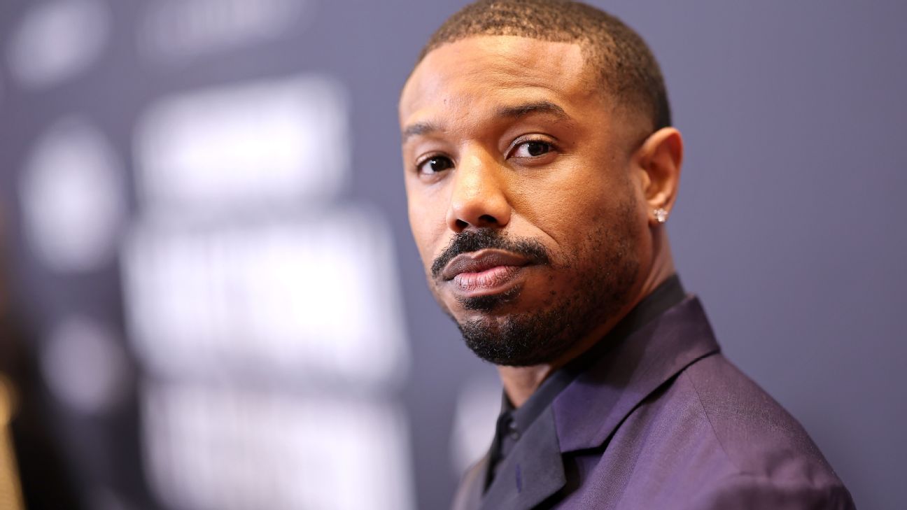 Hollywood star Michael B Jordan poses in a Bournemouth jersey