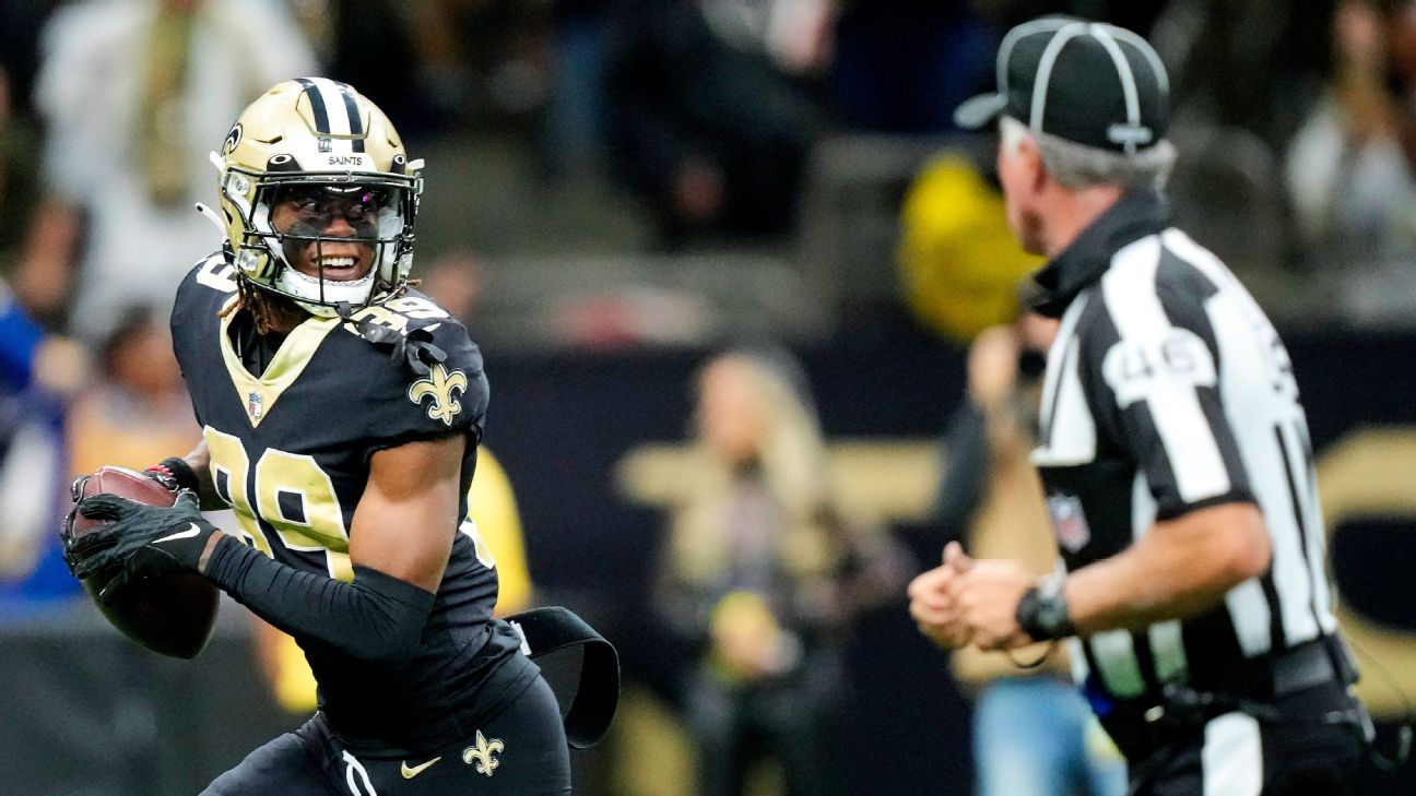 Saints rookie Rashid Shaheed scores 44-yard touchdown run vs. Bengals