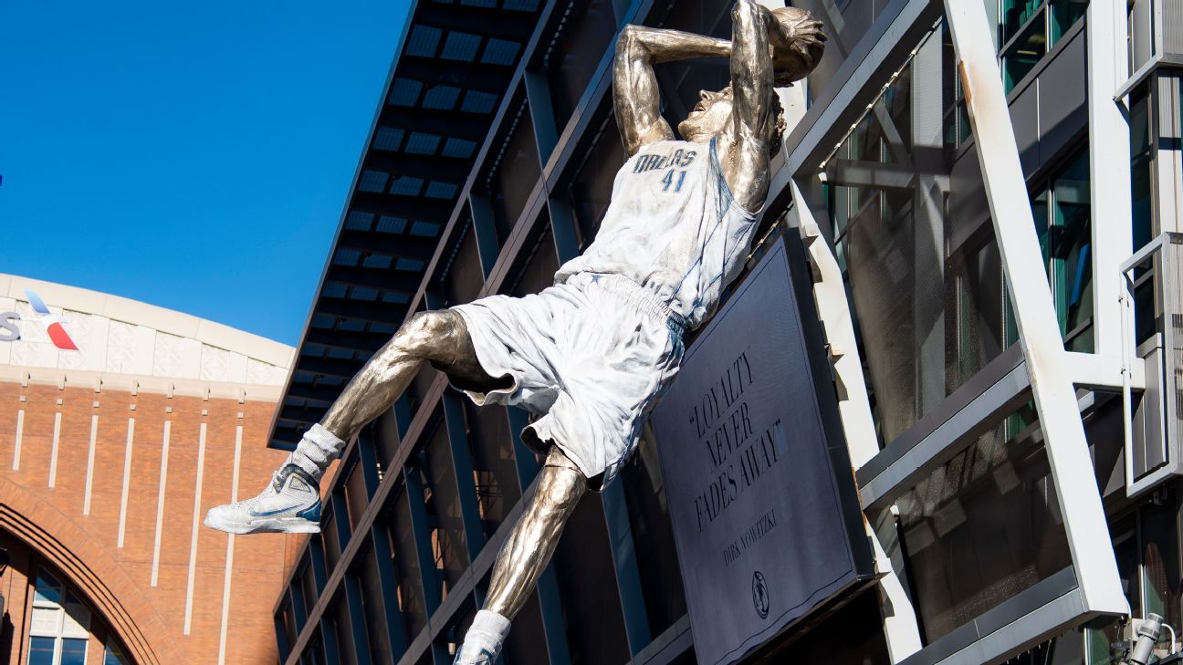 Los Mavericks han presentado una estatua de la leyenda de la franquicia Dirk Nowitzki