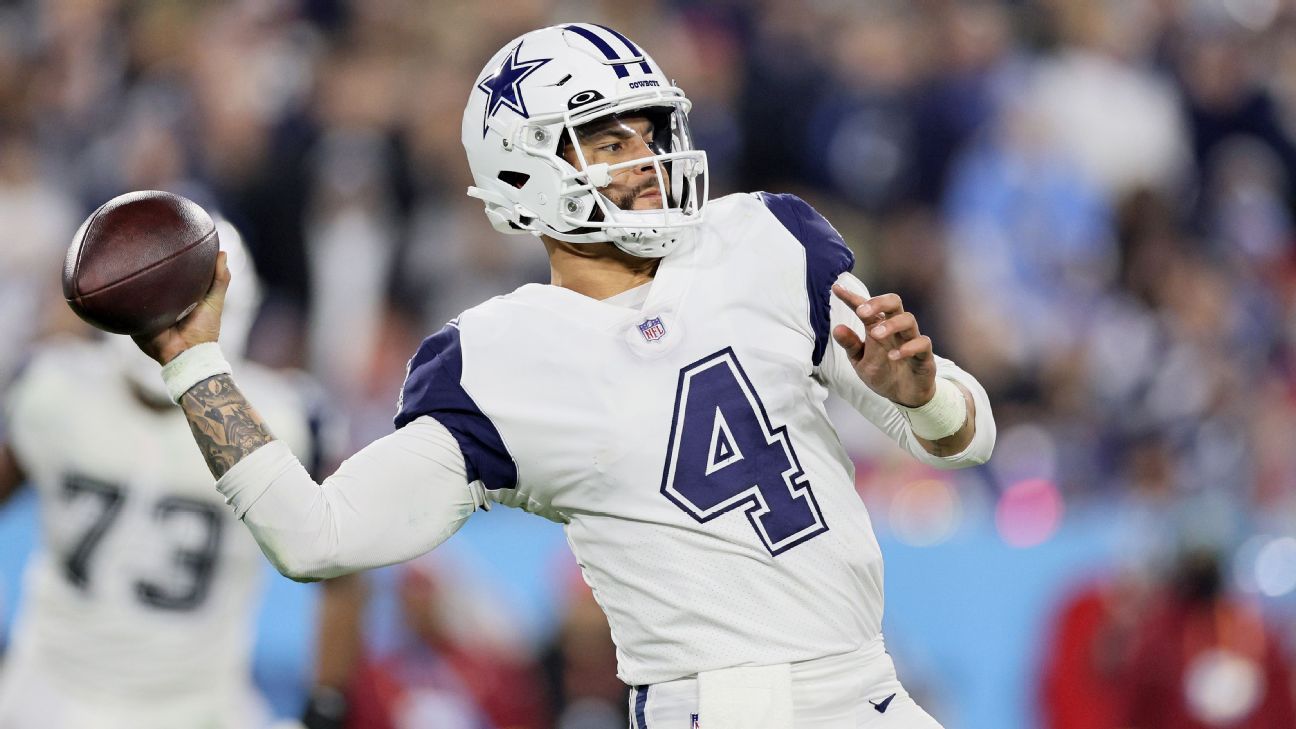 Prescott has 2 TD passes, Cowboys beat Titans 27-13