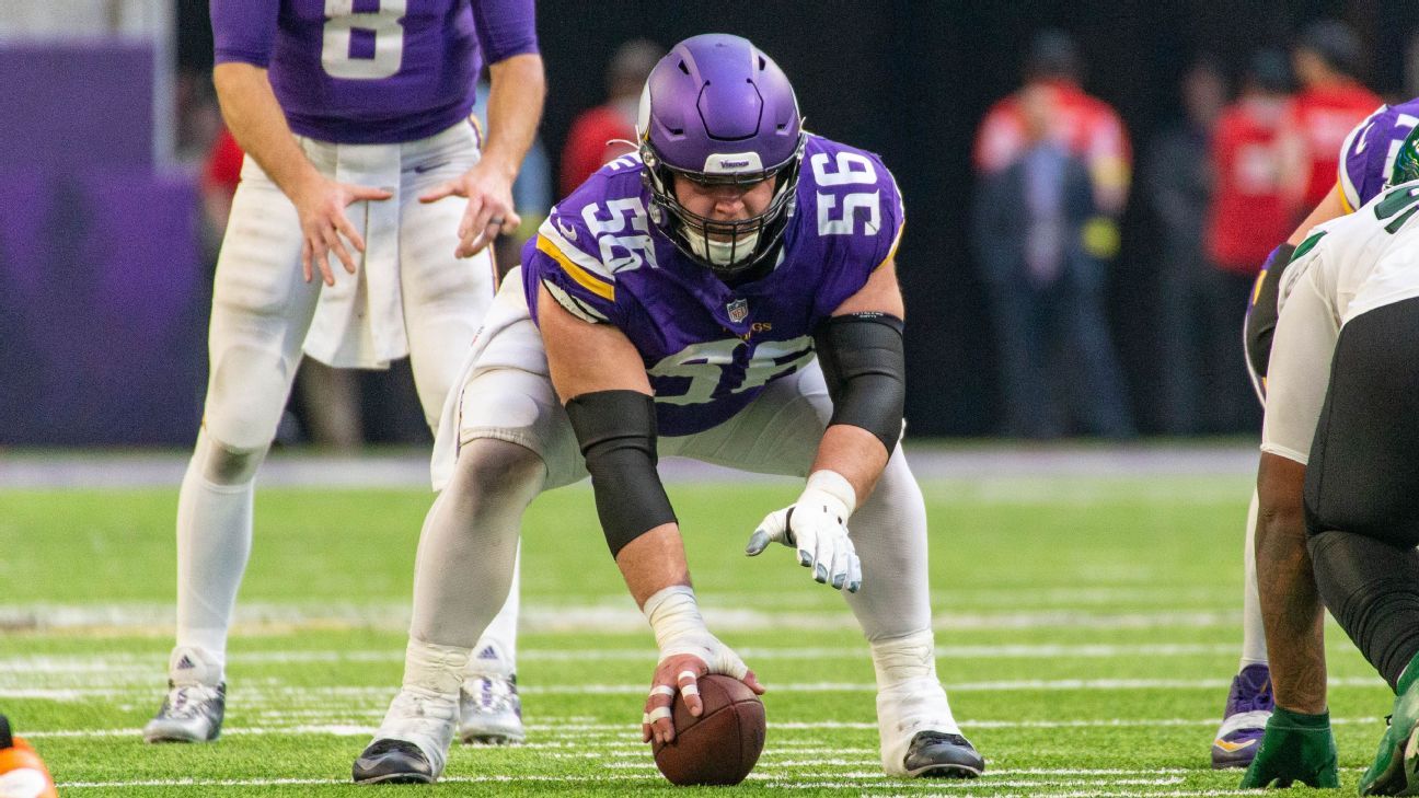 Vikings center Garrett Bradbury ruled out for Sunday's game