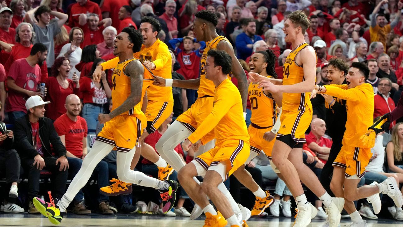 Arizona State stuns No. 7 Arizona on 60-foot buzzer-beater - ESPN