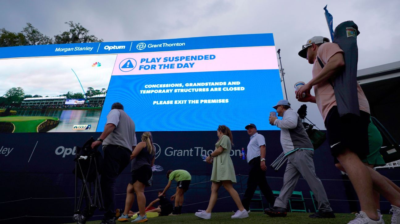 Das Players Championship wurde am zweiten Tag durch Regen unterbrochen, wobei sich zwei die Führung teilten