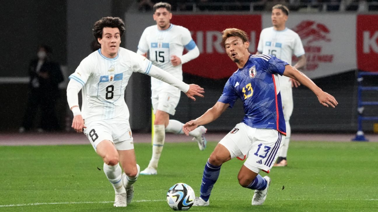 Con gol de Valverde y dos debuts, Uruguay empató 1-1 con Japón en