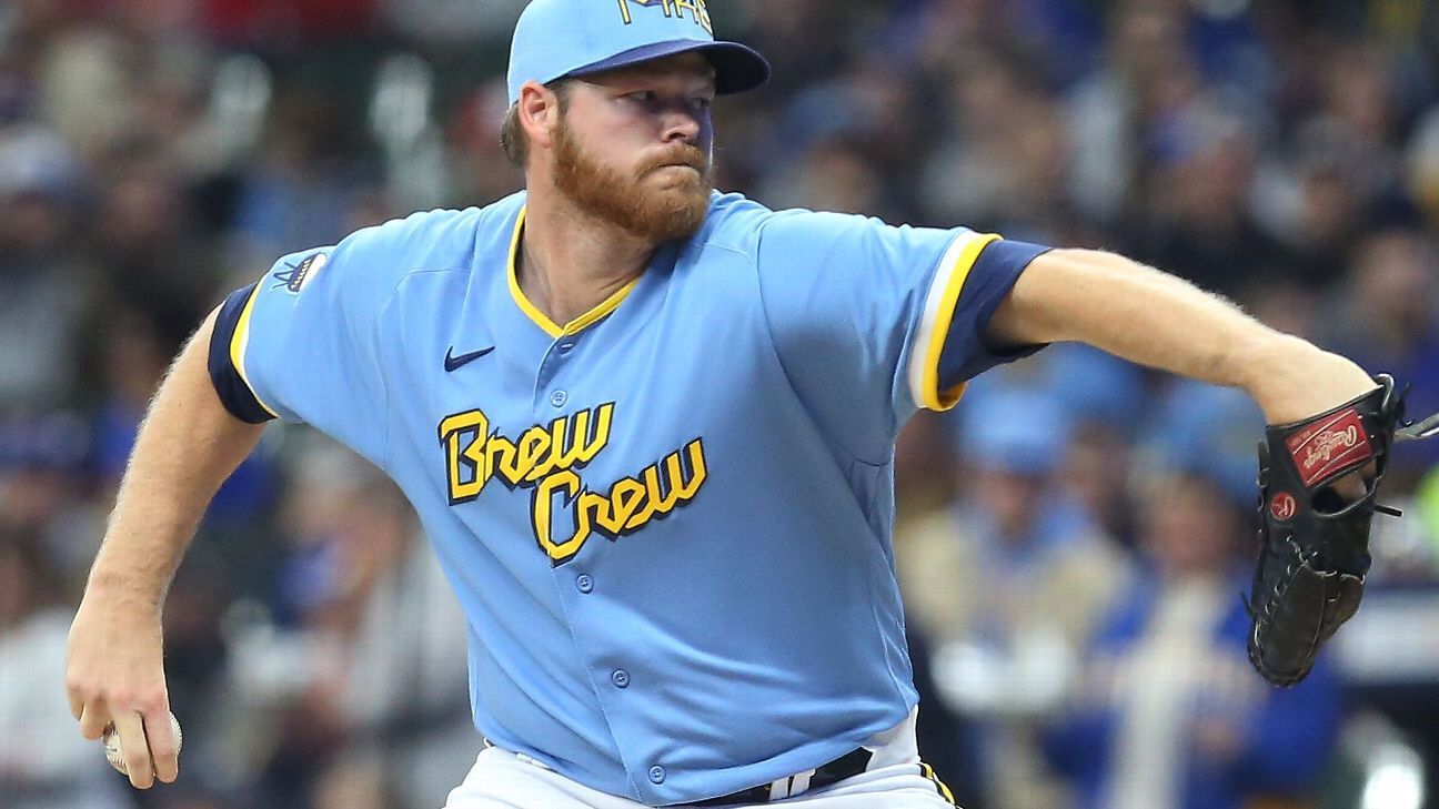 Brandon Woodruff pitches seven scoreless innings to lift NL Central-leading  Brewers over Pirates 7-3 - Wausau Pilot & Review