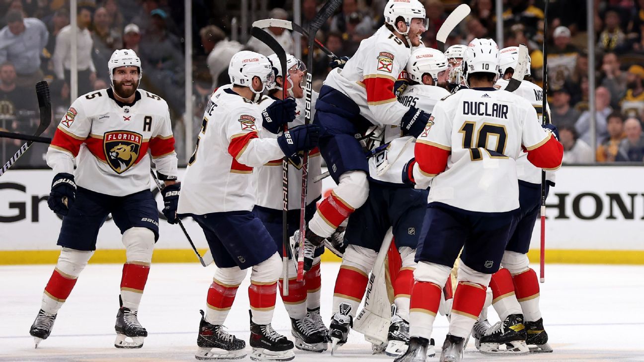 Playoffs: Panthers beat Bruins 6-3, return to Florida tied 1-1