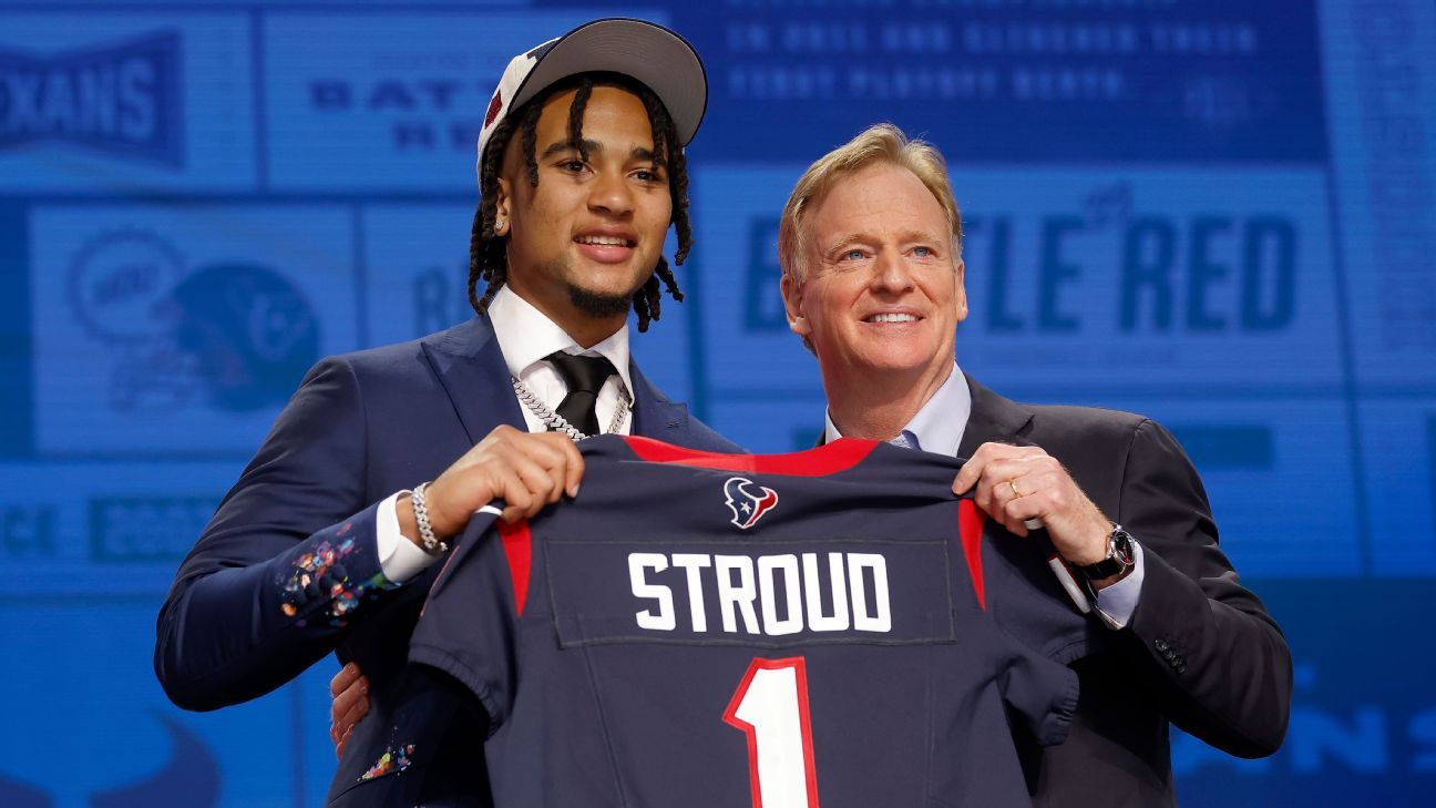 Texans select Ohio State QB C.J. Stroud with No. 2 overall pick; trade up  for Alabama's Will Anderson at No. 3 overall in 2023 NFL Draft