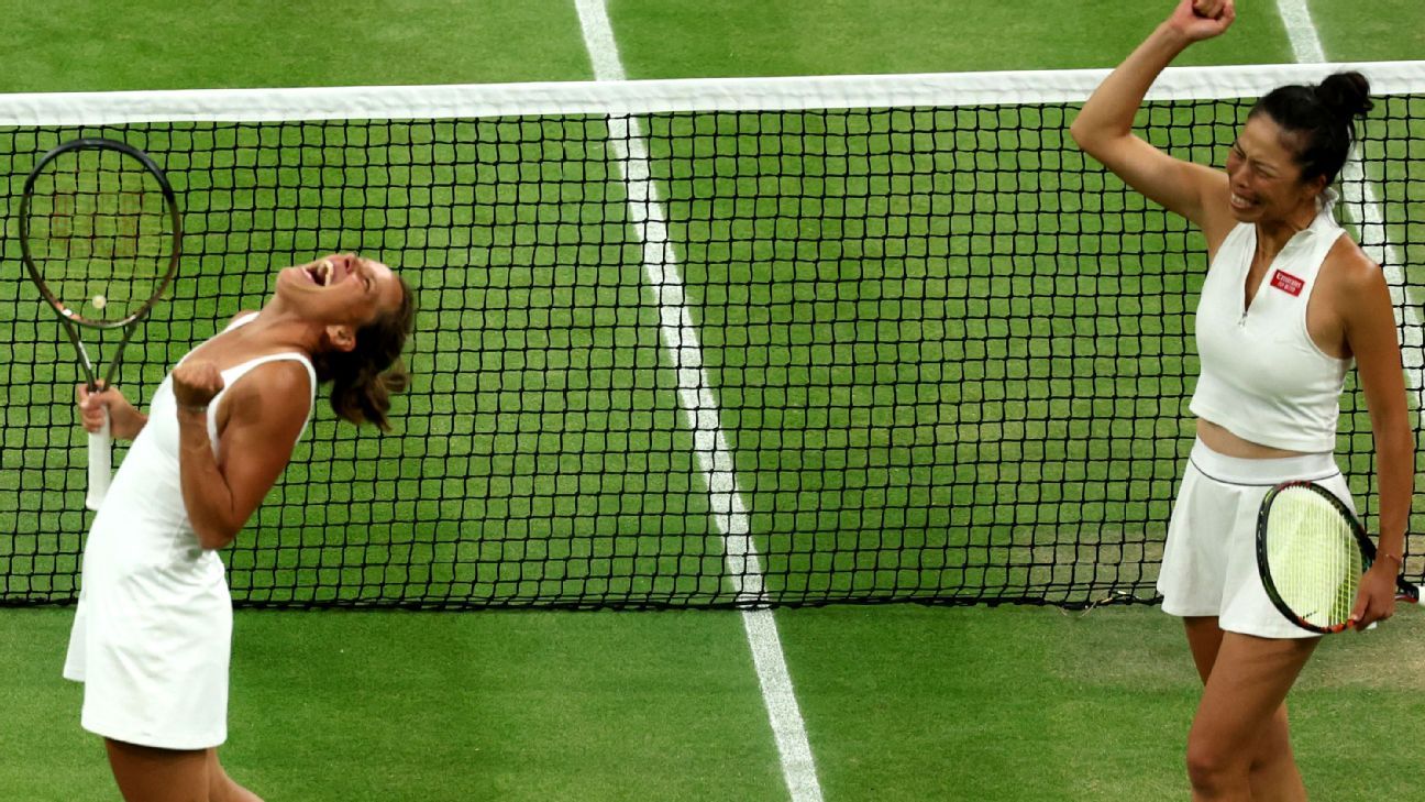 Hsieh Su-wei a Barbora Strycová vyhrály ve Wimbledonu svůj druhý titul ve čtyřhře