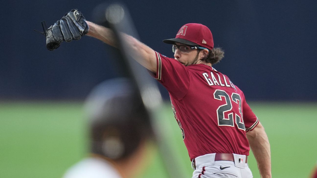 D-backs put Gallen on IL with strained hamstring