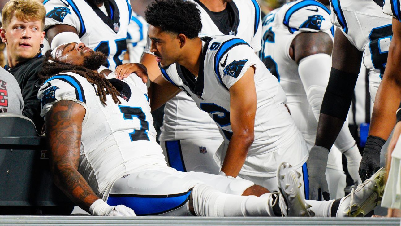 Panthers LB Shaq Thompson carted off on Monday night with shin injury