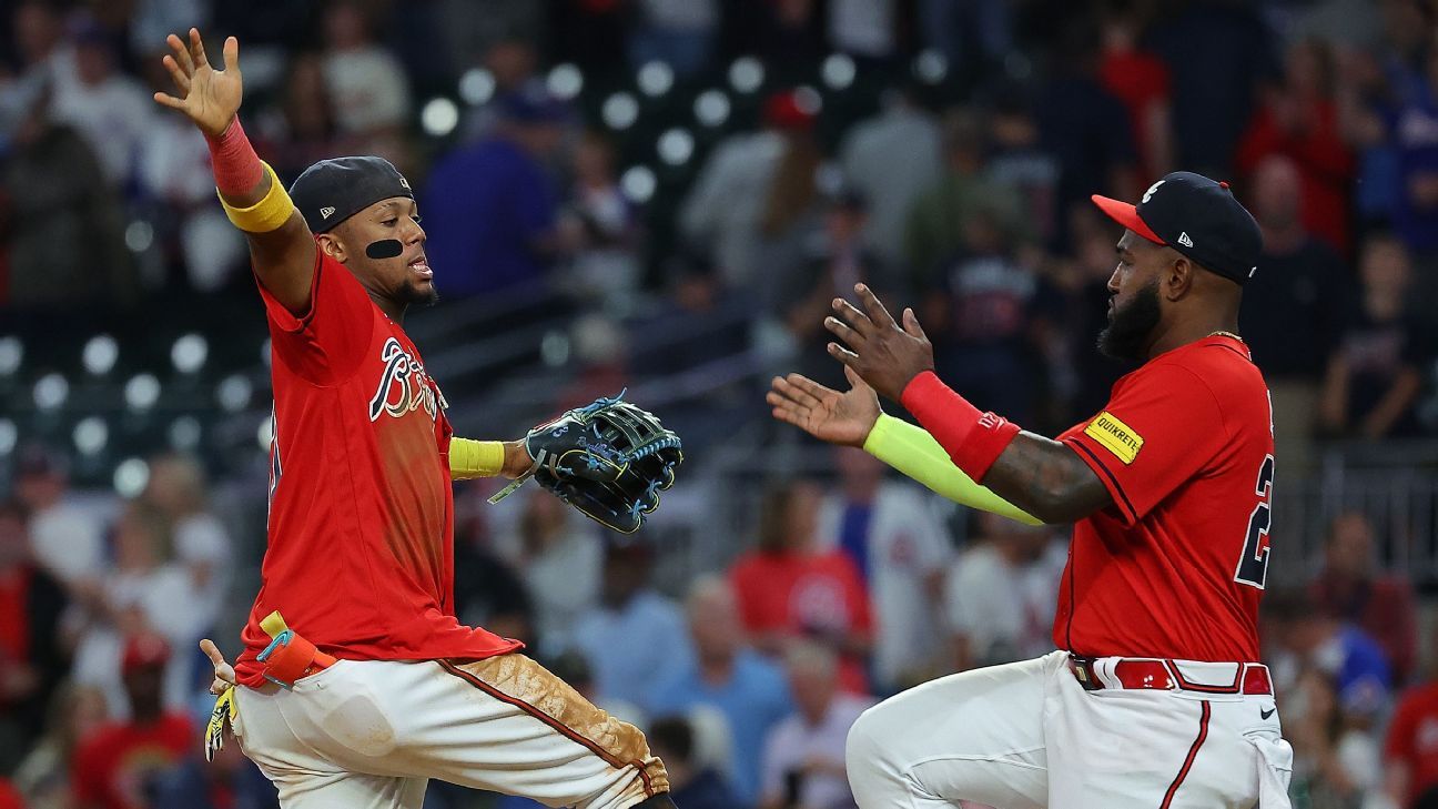 Braves clinch home field throughout playoffs with sweep of slumping Cubs -  ABC News