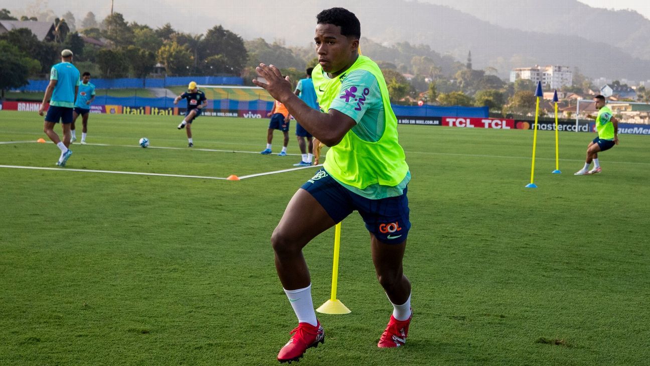 Diniz explica resenha com Endrick em treino e avalia primeiros dias do atacante na seleção: 