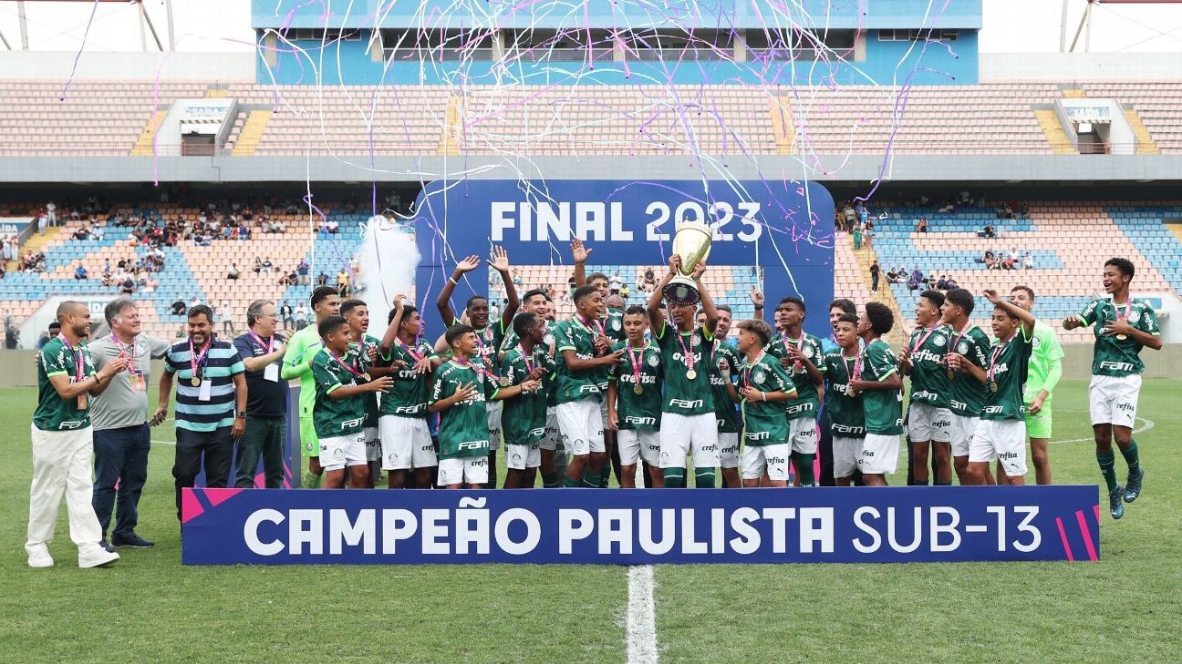 Palmeiras já venceu 3 dos 7 Paulistas de base, busca mais 2 títulos e amplia domínio