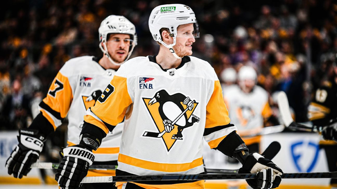 Pens' Guentzel (upper body) out up to 4 weeks