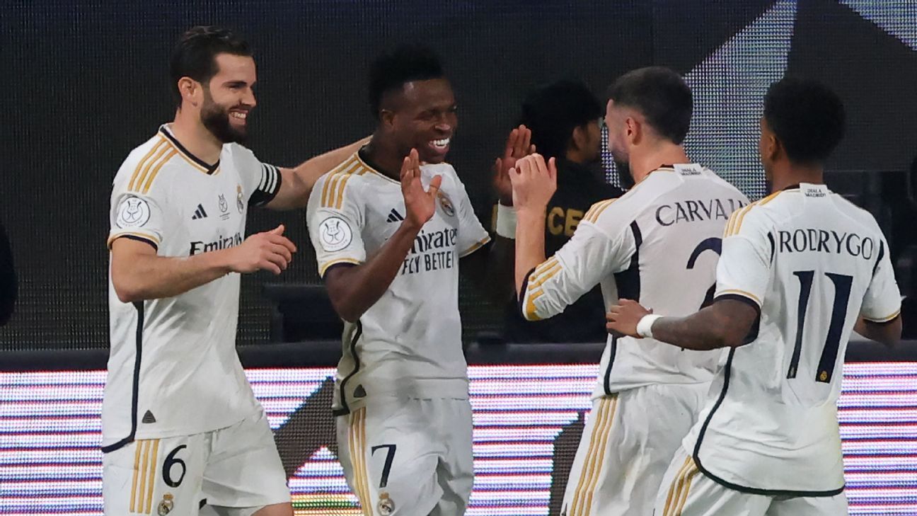 Vinicius Junior hat-trick helps Real Madrid batter Barca in final