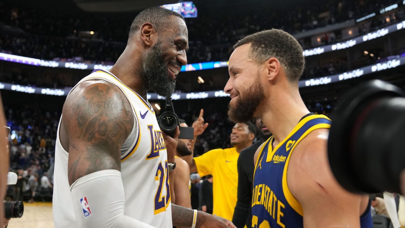 Lakers’ LeBron James, Warriors’ Stephen Curry add to traditional rivalry in 2-OT duel