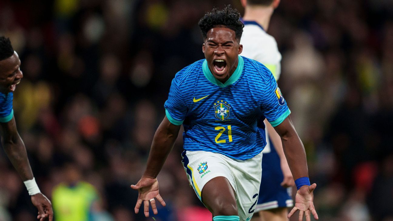 Endrick destaca-se com gol em Wembley e coloca Palmeiras em ranking nacional.