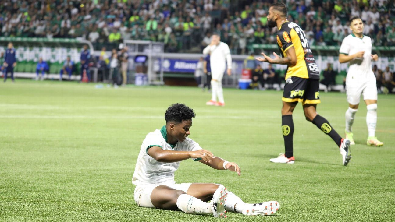 Endrick sente dores na coxa direita e é substituído na partida do Palmeiras