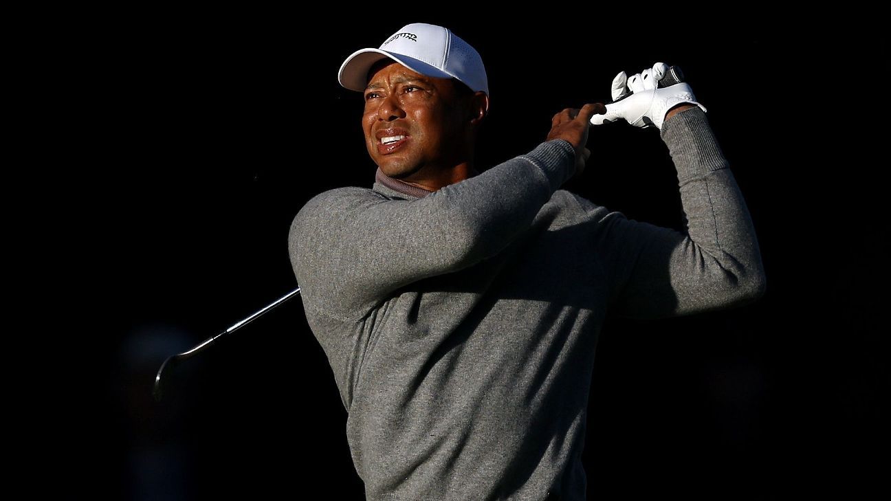 Tiger Woods 1 over, 8 chutes para trás em seguida o primeiro round no Masters