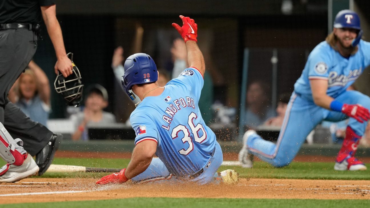 Inside job: Langford rushes home for 1st MLB HR