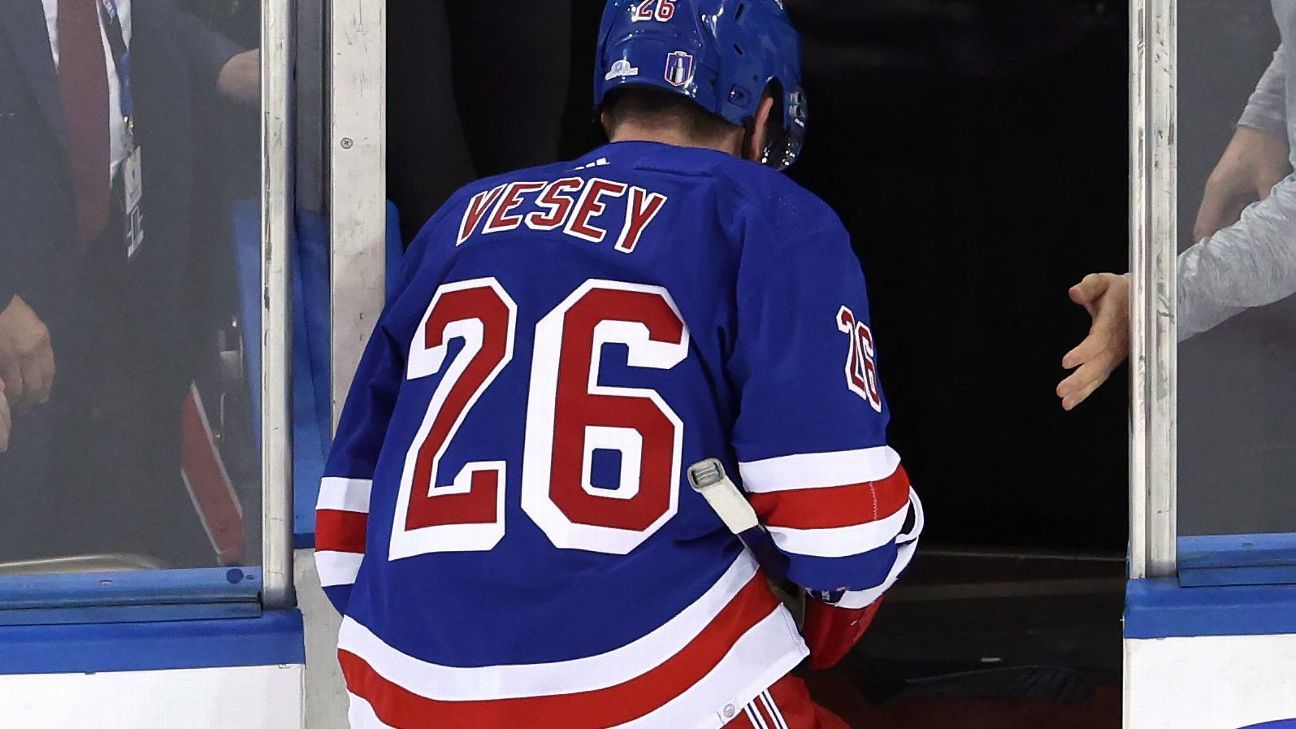 Rangers’ Vesey week-to-week after hit in Game 2