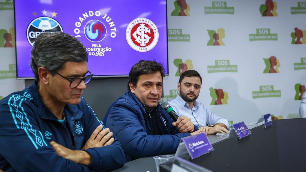 Presidente do Grêmio fala sobre pedido por inversão de mandos no Brasileirão.