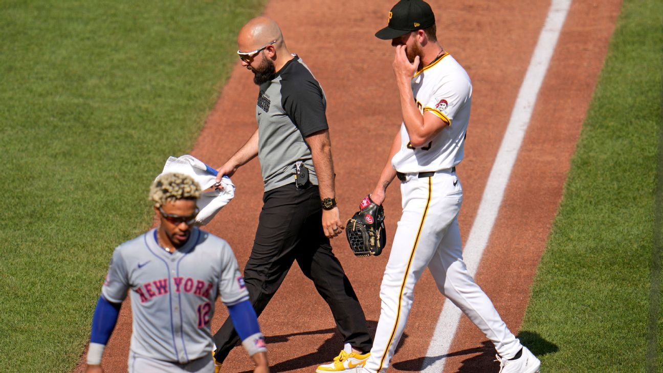 Pirates' Falter exits start early with arm injury