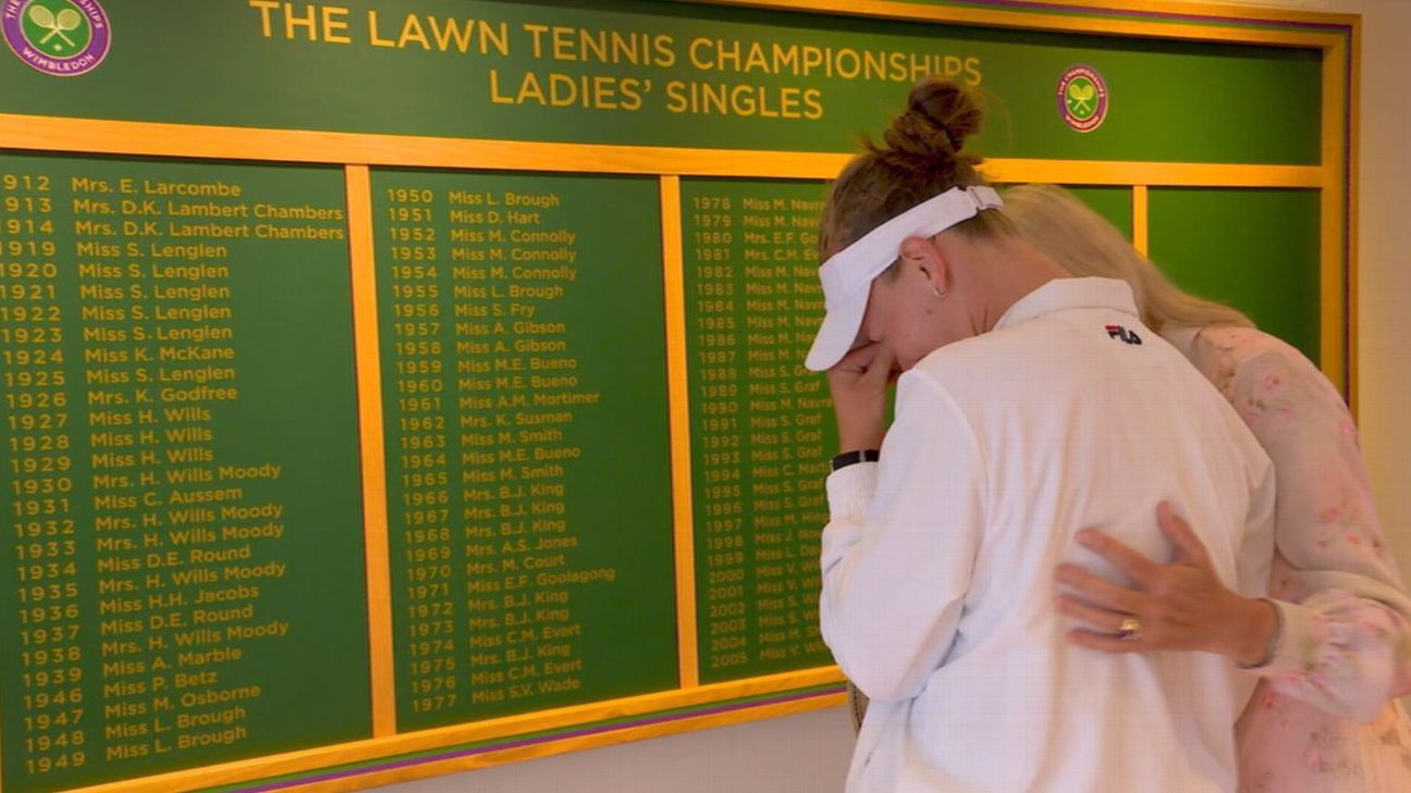 Por que Krejcikova chorou ao ver mural das campeãs de Wimbledon - ESPN