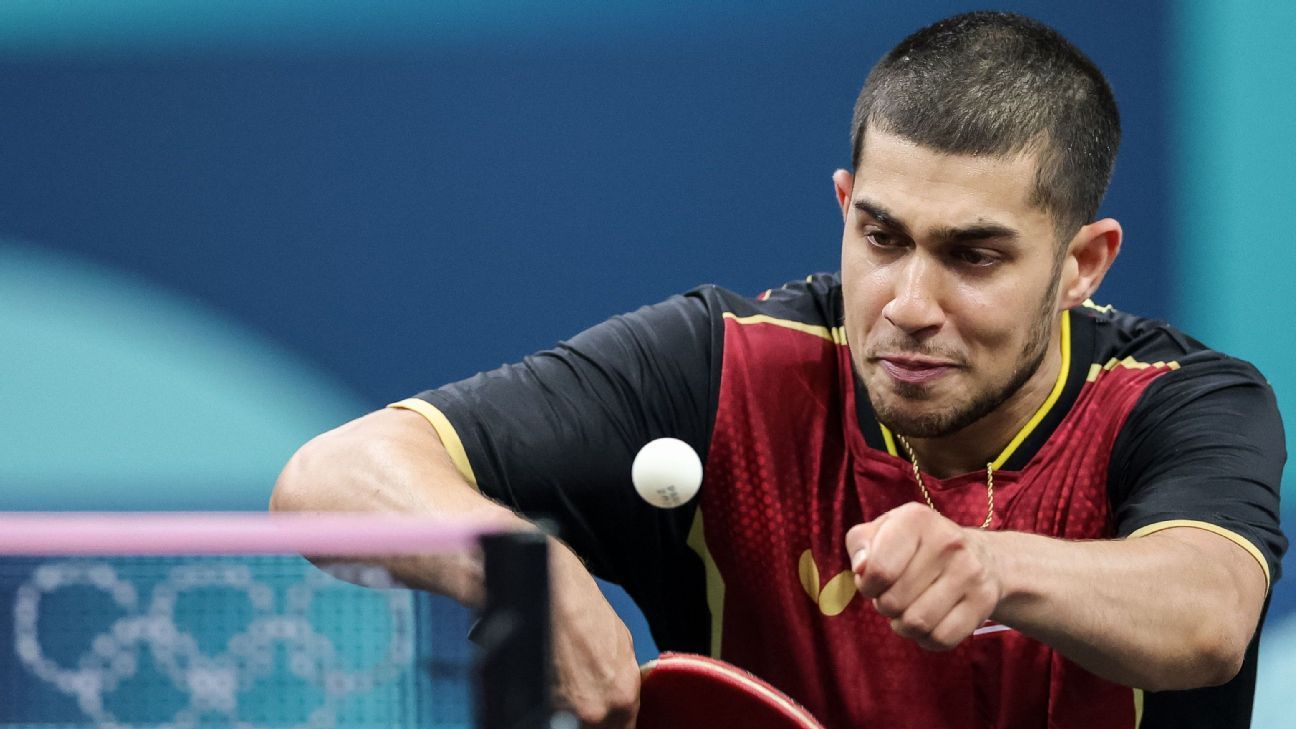 Jha makes U.S. men's table tennis history at Paris Olympics - ESPN