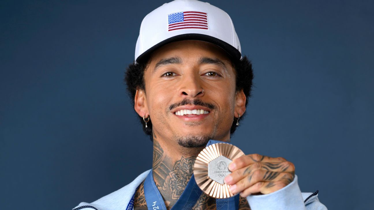 Nyjah Huston's Olympic medal shows signs of wear and tear - ESPN