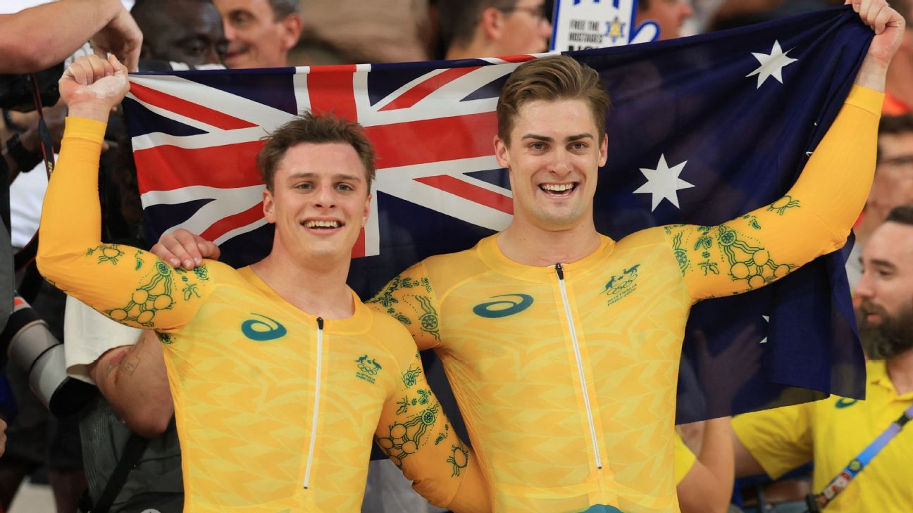 Paris 2024 Australia's Richardson, Glaetzer medal in keirin final ESPN