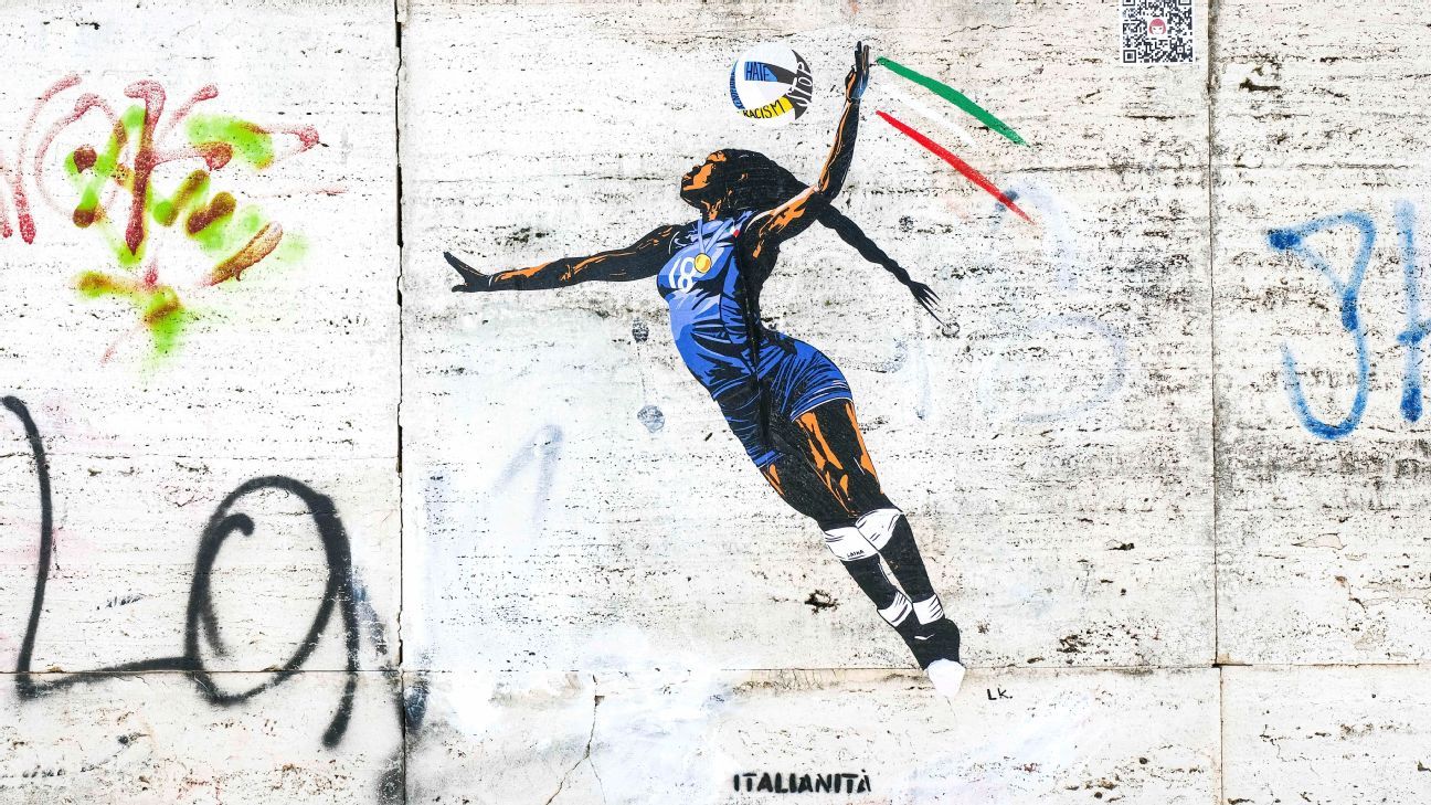 Mural of Italian volleyball player Egonu vandalized