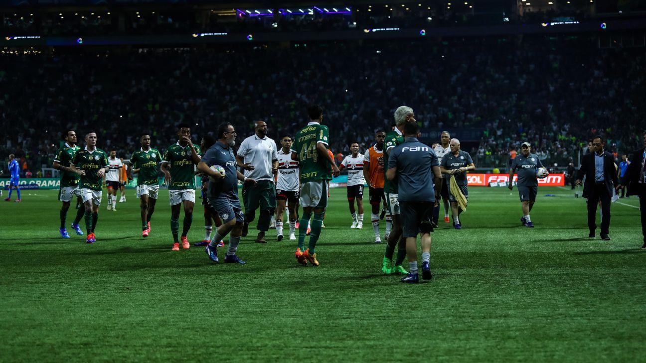 Confusão generalizada em clássico entre Palmeiras e São Paulo preocupa autoridades esportivas.