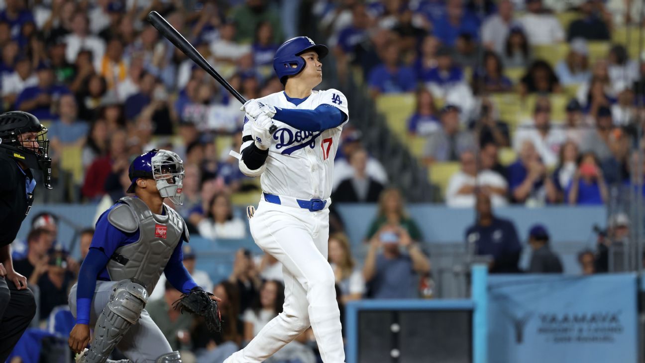 Ohtani and the Dodgers hit 4 home runs in the 1st inning against the Cubs