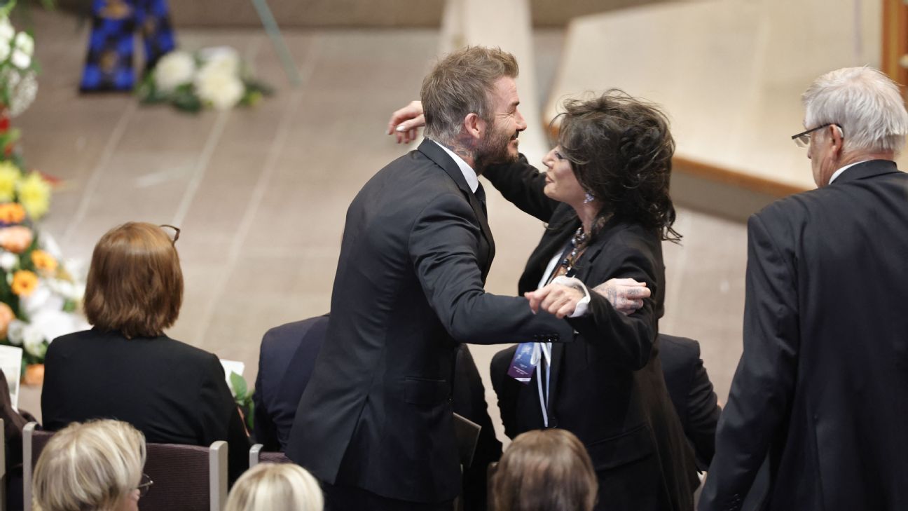 Beckham among mourners at Eriksson's funeral