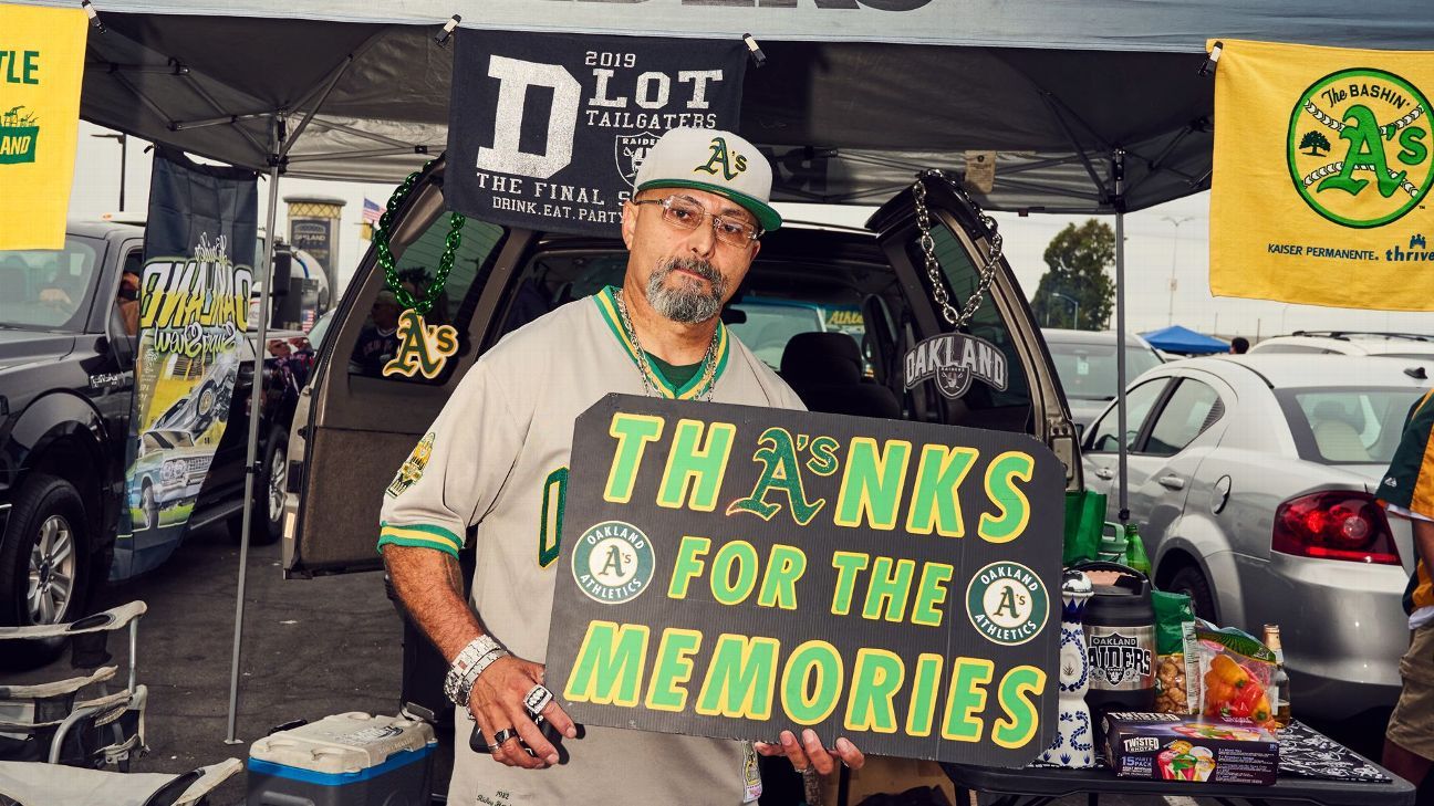 The Athletics win their final game in Oakland in front of a sellout crowd