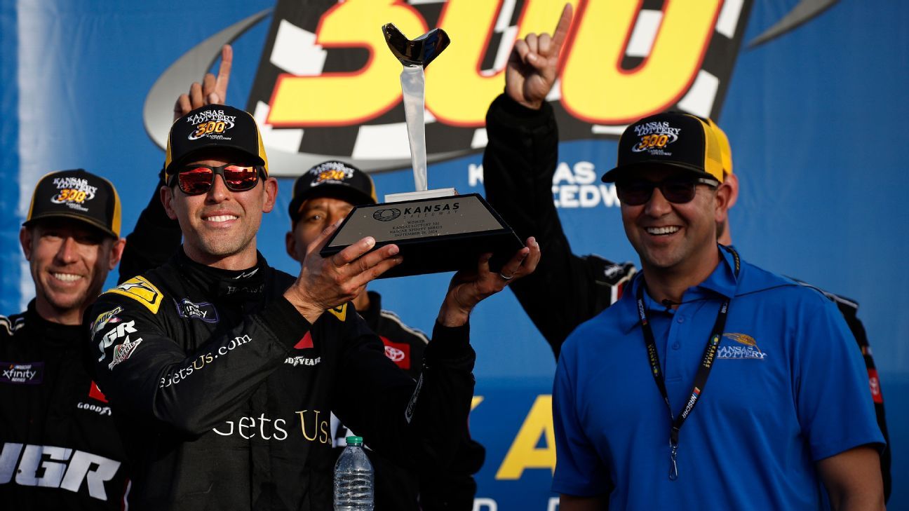 Aric Almirola wins NASCAR Xfinity playoff opener at Kansas ESPN