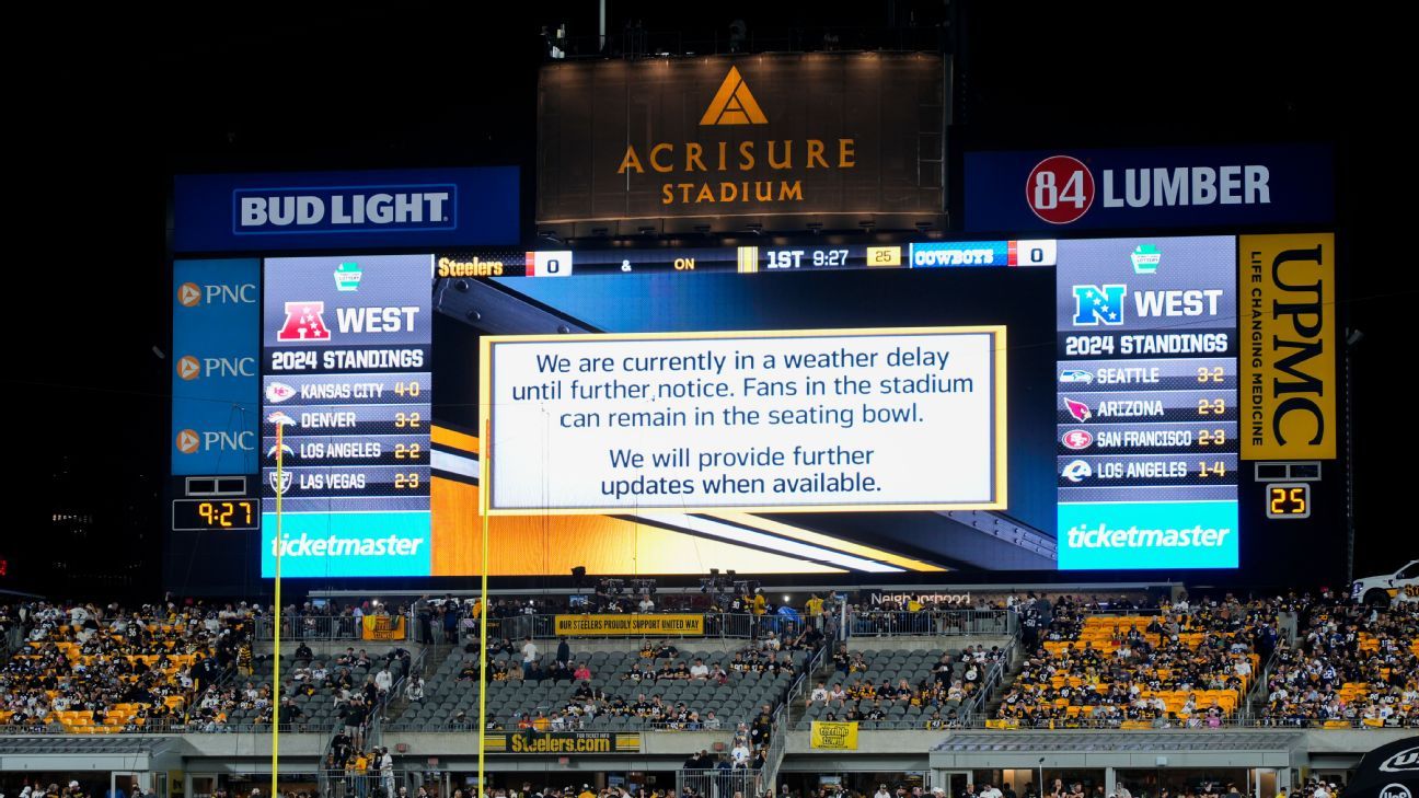 Cowboys at Steelers: Why was the game delayed?