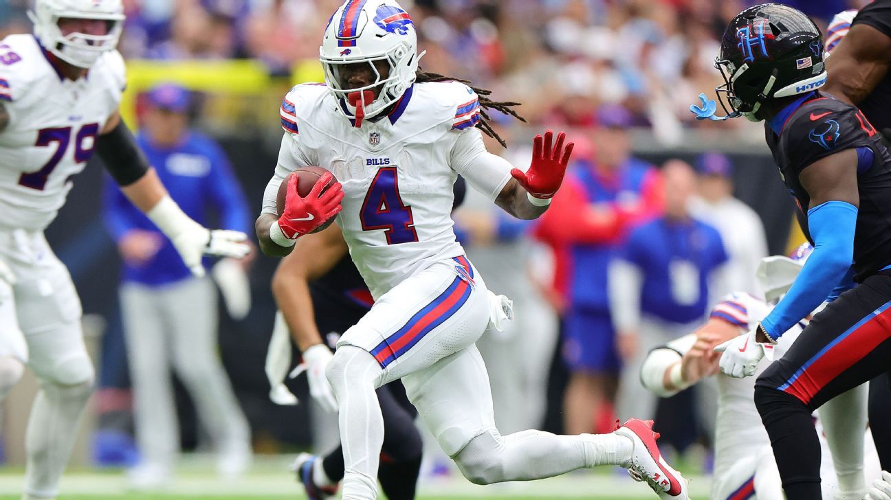 RB James Cook de Bills, descartado de MNF vs. Jets por lesión - ESPN