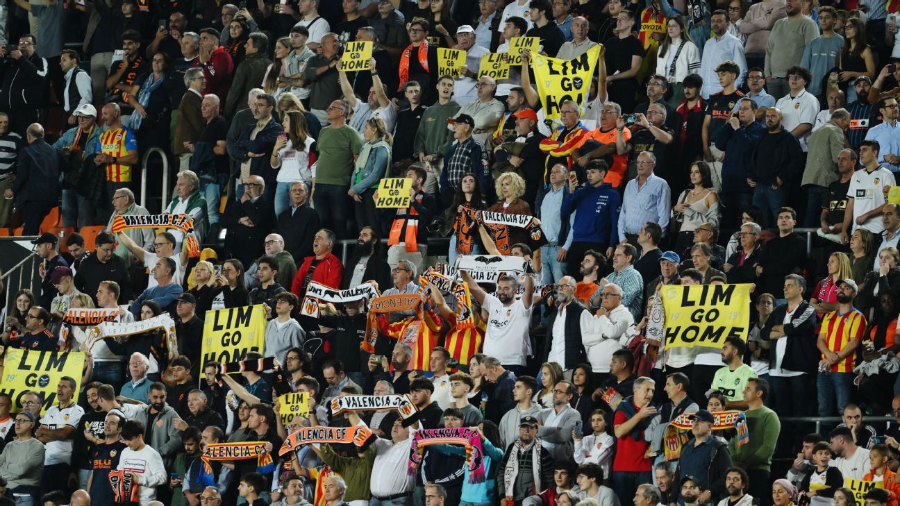 Valencia fans protest against owner in LaLiga loss