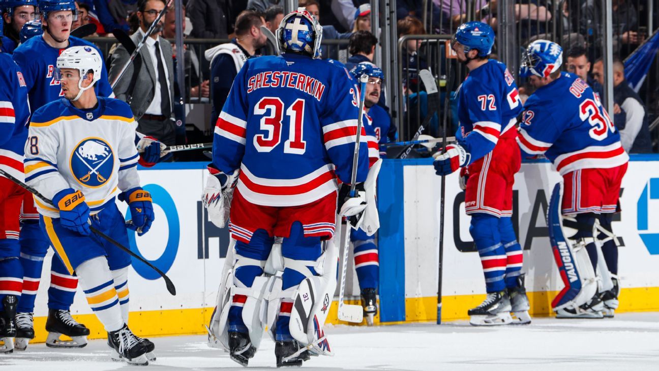 Rangers pull Igor Shesterkin after allowing five goals - ESPN