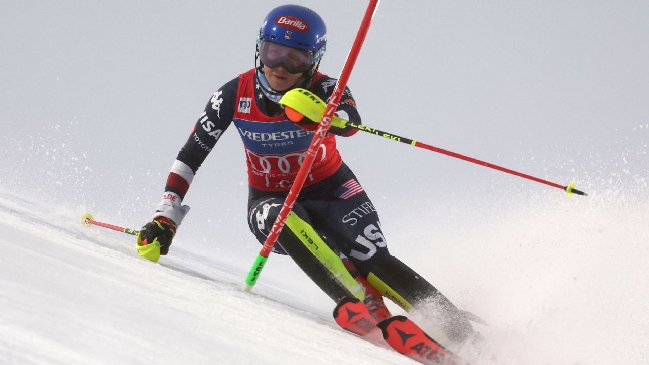 Mikaela Shiffrin in action during the World Cup slalom
