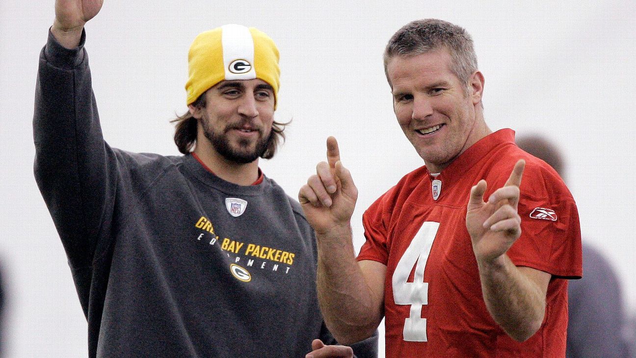 Parallels between Aaron Rodgers, Brett Favre's NFL careers ESPN