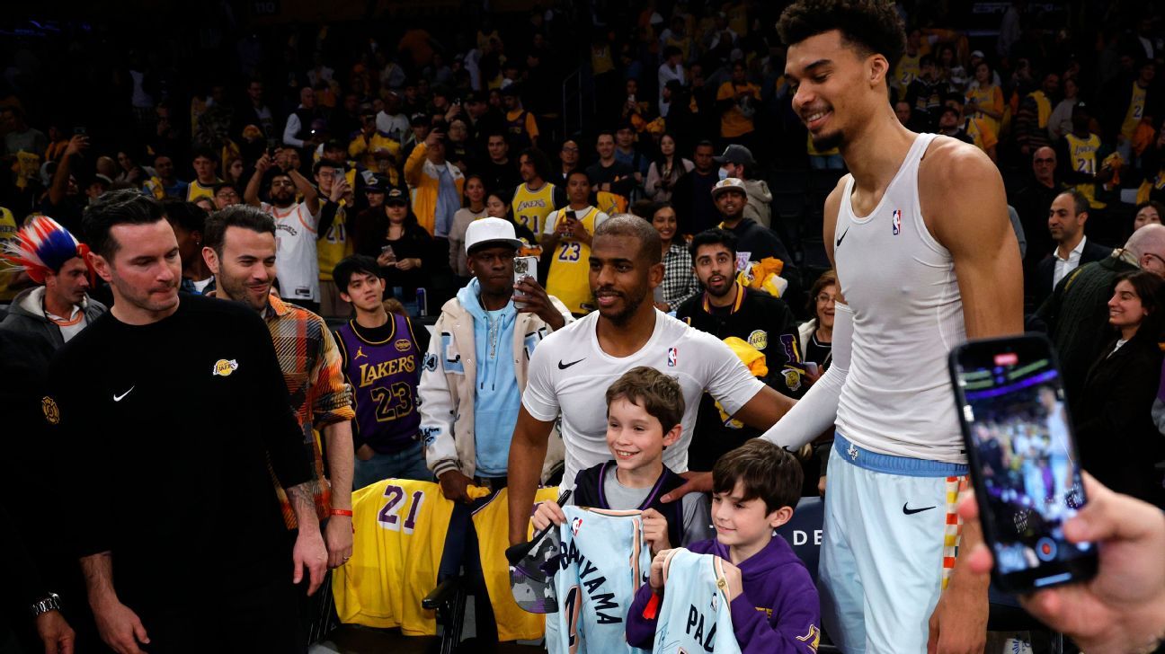 JJ Redick's Sons with Jerseys from Chris Paul and Victor Wembanyama