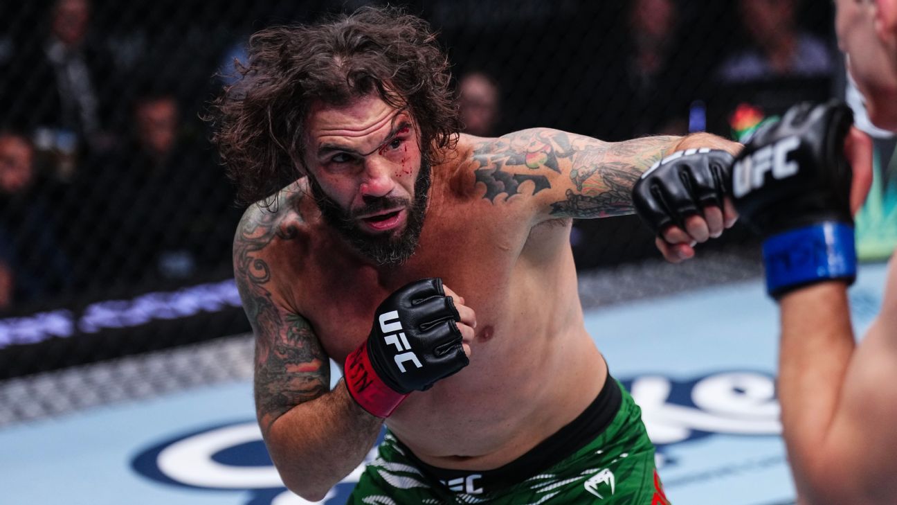 Clay Guida fighting in UFC gear during his long MMA career